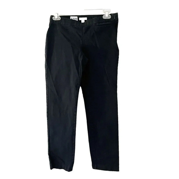 J Jill Womens Black Precision Stretch Ankle Pants 2 Classic Straight Side Zip - Picture 1 of 10